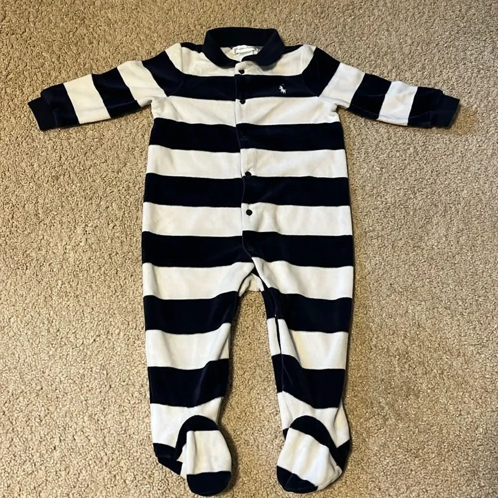 RALPH LAUREN BOYS SIZE 9 MONTHS FLEECE PAJAMAS